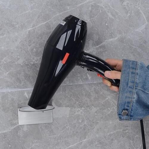 Practical And Multifunctional Antifall Bathroom Hair Dryer Holder Stainless Steel Wallmounted Durable Hair Dryer Holder