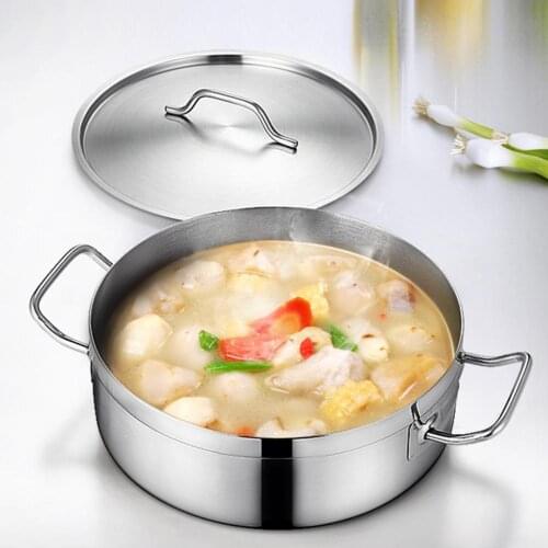 Stainless Steel Handle Cooking Pot with Lid Dutch Oven Gas Stove Induction Soup Milk Cooking Pot Kitchen Pots Cookware