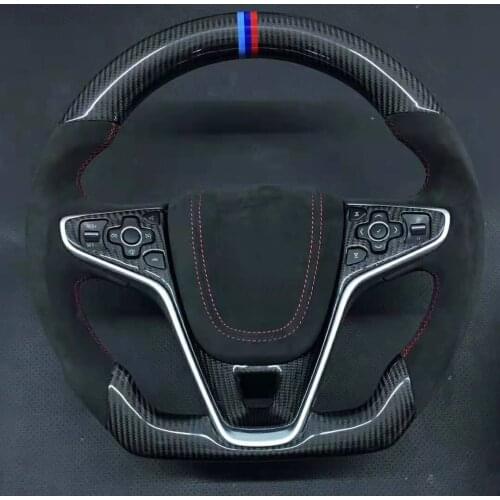 Cuatomized Carbon Fiber Sports Steering Wheel Alcantara Leather Replacement For Buick Regal GS Envision 2015
