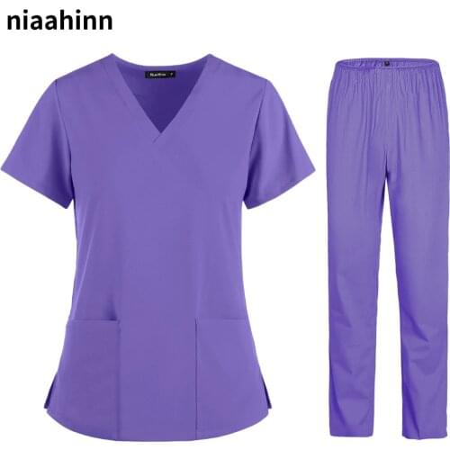 Pet Grooming Doctor Uniforms Non-sticky Hair Nurse Women Thin and Light Fabric Medical Clothes for Summer Clinical Uniform Woman