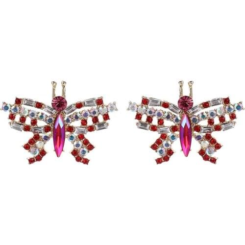 New Fashion Luxury Insect Earrings For Women Individuality Zircon Alloy Crystal Earring Girls Party Jewelry