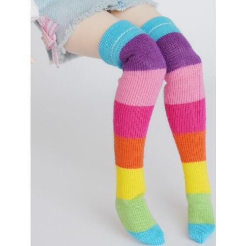 1 Pair Cute Rainbow Color Blyth Doll Socks Stocking 1/6 Dolls Clothes Accessories