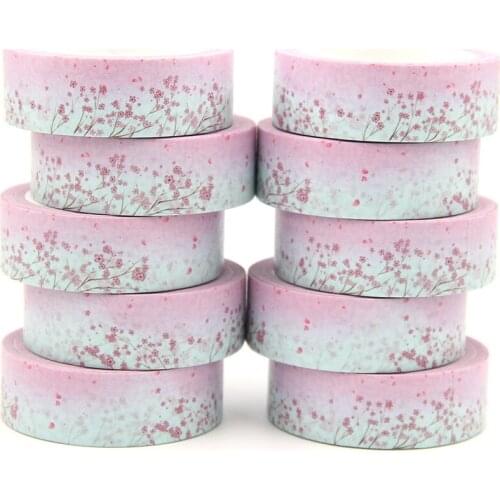 10PCS/lot 15MM*10M Solar Term Spring Pink Red Flowers washi tape Masking Tapes Decorative Stickers DIY Stationery School Supply