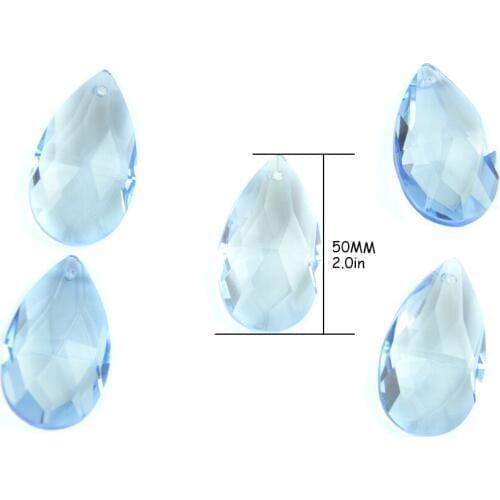 10pcs/Lot ,50mm ,Light Blue Crystal Chandelier Prism Part Pendant Diy Garland Strands Of Wedding /Party Event