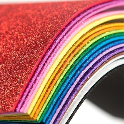 10pcs Self-Adhesive Sponge Paper Glitter Flash Gold Handcraft Foam Paper Sticker Sheets DIY Xmas Decoration