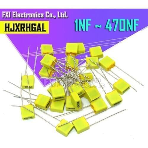 1000PCS Correction Capacitor 1nF ~ 470nF 5mm 100nf 10nf 47nf 22nf 1nf 0.47uf 0.1uf Polypropylene Safety Plastic Film Capacitor