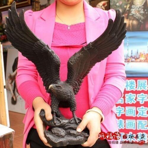 2021 home LIVING ROOM TOP COOL Decor ART FENG SHUI-efficacious Mascot GOOD LUCK Bronze eagle statue Decoration