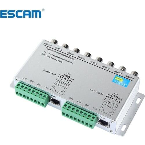 4CH 8CH HD CVI/TVI/AHD Passive Transceiver 8Channels Video Balun Adapter Transmitter BNC to UTP Cat5/5e/6 Cable 720P 1080P