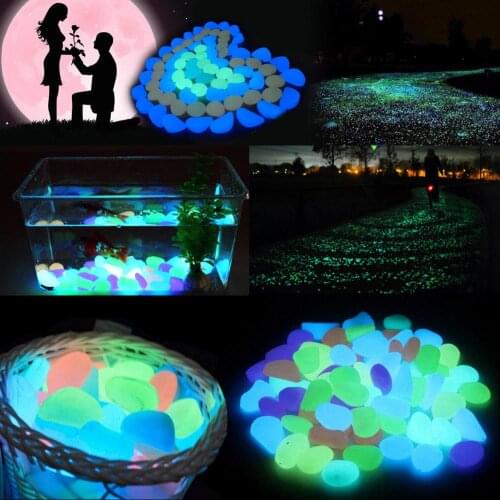 50/100pcs Luminous Stone Man-Made Cobblestone Garden Fish Tank Decoration Party Decoration Gift Glowing In The Dark