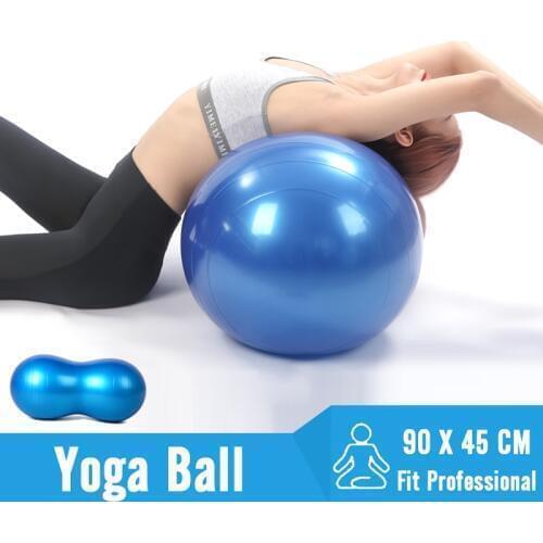 90*45cm Anti-Burst Pilates Yoga Ball Professional Fitness Exercise Equipment Balance Peanut Ball Women Gym Sports Capsule Ball