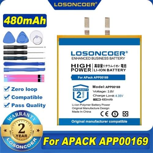 100% Original LOSONCOER NEW 480mAh APP00169 Li-ion For APACK APP00169 Battery Rechargeable