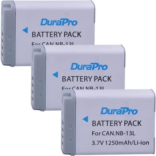 3Pc NB-13L 1250mAh NB13L NB 13L Batteries for Canon PowerShot G1 X Mark III, G5 X G5X G7 X Mark II SX720 HS