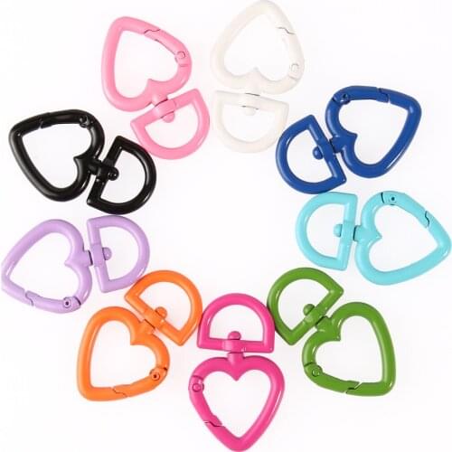 5pc/lot Heart shape Keychains Lobster Clasps Hooks Key Chain Key Rings for DIY Jewelry Making Accessories