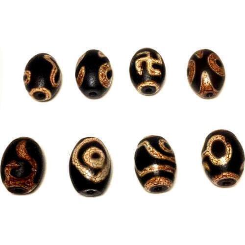 1pcs/lot Tibet Old type FengShui Agate Dzi Bead 12*16mm Money hook 2 eyes Big men Pattern Men&women Jewelry DIY Free Shiiping