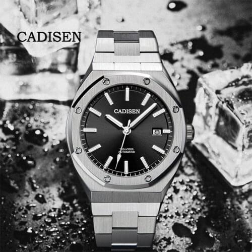 CADISEN Watch Mens Luminous New Mens Mechanical Watch Top Brand Luxury Automatic Watch Sports Stainless Steel 100M Waterproof