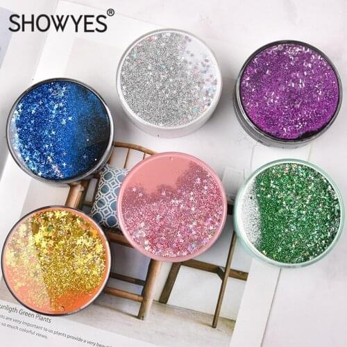 Contact Lens Case Round Drift Sand Style Shiny Quicksand Cute Lenses Box Eyes Care Kit Holder Soaking Storage Container Glitter