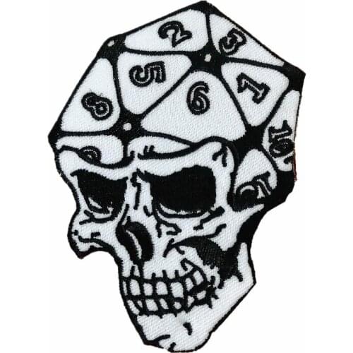 Skull Black and White Embroidery Patches Appliques DIY for Shirts Jackets Bags Iron on Sew-on Badges Free Shipping Custom Logo