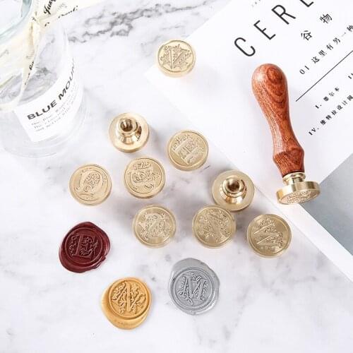 Wood Stamp Classic 26 Letter A-z Alphabet Initial Sealing Wax Seal Stamp Ancient Seal Post Decorative Antique Stamp Gifts