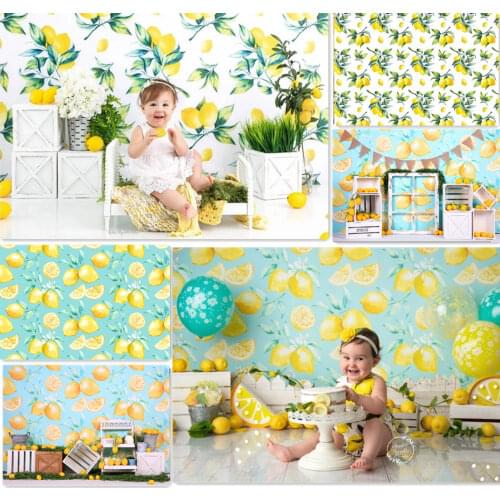 Photography Backdrop Lemon Fruits Patterns Newborns Baby Kids 1st Birthday Shower Decor Cake Smash Photo Background Studio W4153