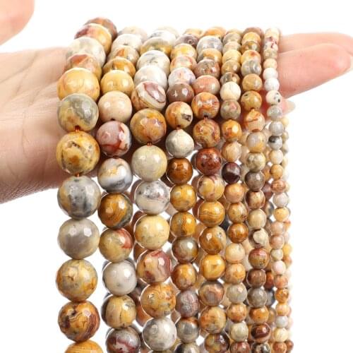 Faceted Crazy Agate Onyx Natural Stone Bead Loose Spacer Bead For Jewelry Making DIY Bracelet Necklace Accessories 4/6/8/10/12mm