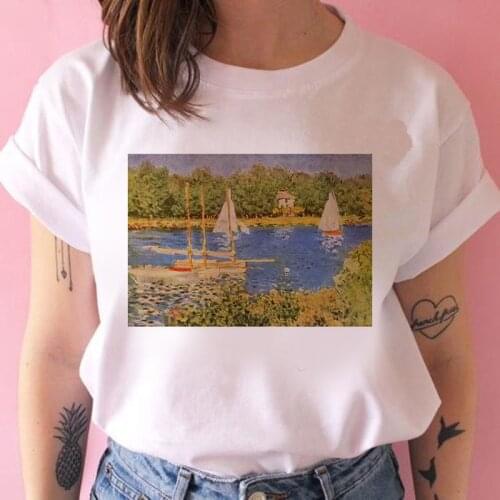 Art Oil Painting T shirt Women Summer Fashion Harajuku Aesthetic Printed Short Sleeve O-Neck Tee women clothes