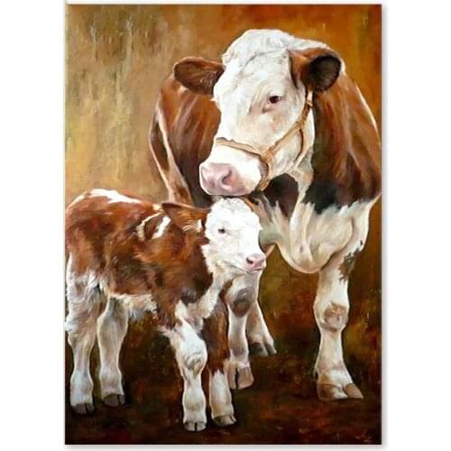 Painting By Numbers Cows Drawing On Canvas HandPainted Gift Picture By Number animal Kits Home Decoration
