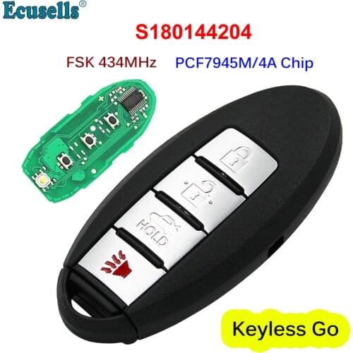 Keyless-Go 3+1 Buttons Smart Remote Key FSK 434MHz PCF7945M/4A Chip for Infinit Q50 Q50L 2016-2020 S180144204