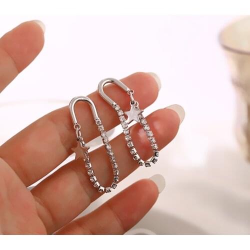 Contracted And fashionable Tassel Earrings Women Contracted Temperament Geometric Gem Earrings Adorn Article