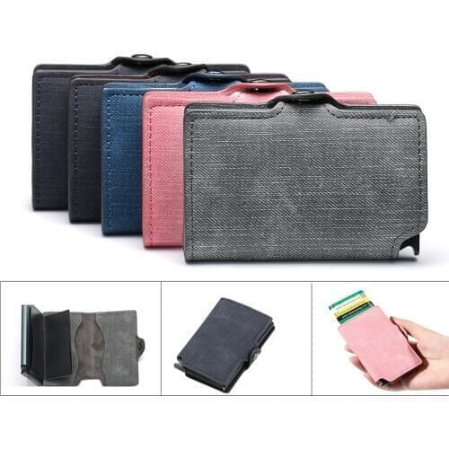Automatic Pop-up Credit Card Wallet RFID Blocking Slim Card Holder Business Hasp Card Case Slim Wallet for Women/Mens