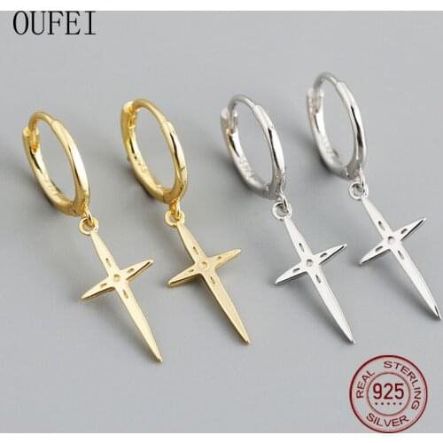 Cross Drop Earring 925 Sterling Silver European And American Fashion Tassel Dangle Earrings For Women 2021 Trend Fine Jewelry