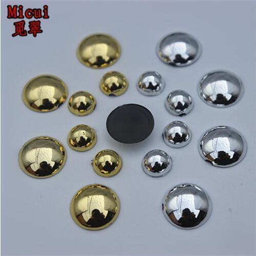 Micui 100PCS 6/10mm Round Flatback Acrylic Rhinestones Applique Crystal Stones Acrylic Strass For Clothes Apparel Craft ZZ605