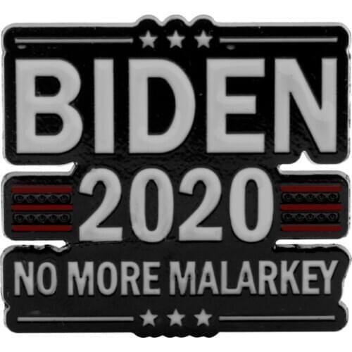Fashion Cool BIDEN 2020 NO MORE MALARKEY Letter Enamel Metal Brooches Bag Clothes Badges Lapel Pins For Men/WOmen Jewelry