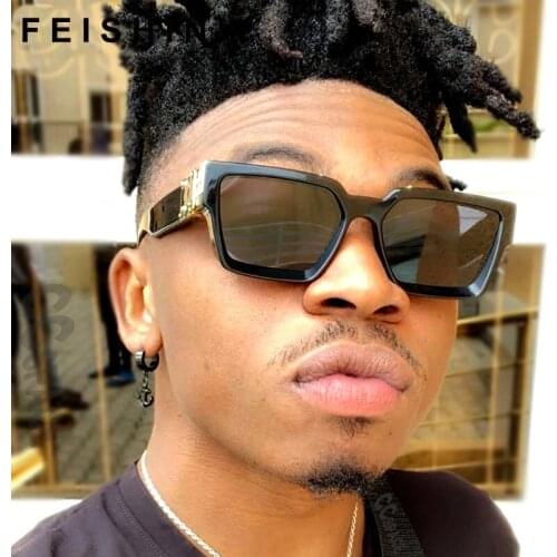 FEISHINI Fashion Cool High Quality Tiny Square Sunglasses Men Trumpet Vintage Ins Luxury Brand Design Sun Glasses Women 2021