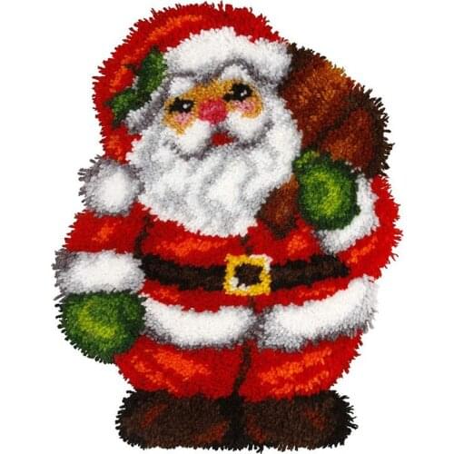 Diy Embroidery Santa Claus Latch Hook Kits Rug Crochet Tapis Needle For Carpet Tapestry Kits Pattern Room Mat Chrismas Deco