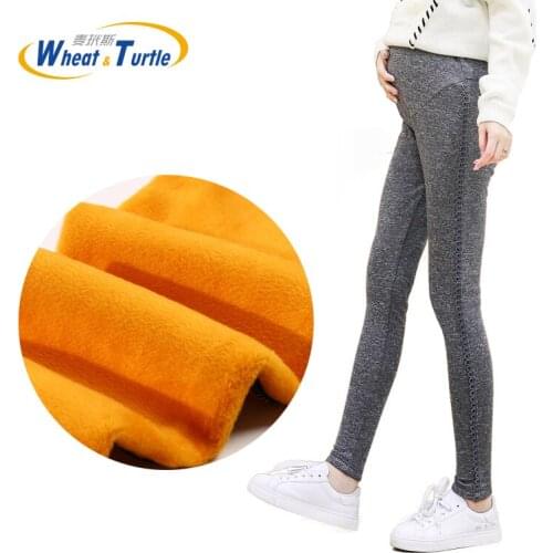 2020 New Good Quality Cotton Leggings For Pregnant Women Thicken Gold Velvet Slim Maternity Leggings Pencil Pants For Pregnancy