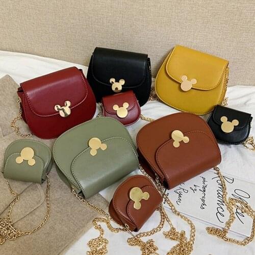 Disneys new Mickey Mouse girl lipstick bag Mickey parent fashion one-shoulder messenger chain bag accessory bag