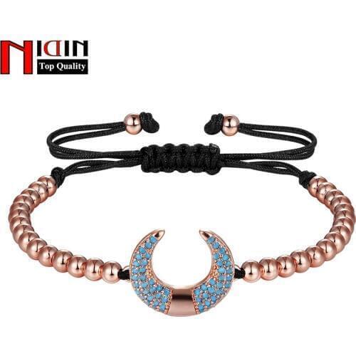 NIDIN New Trendy Handmade U Shape Charm Bracelet For Elegant Women AAA Cubic Zircon Jewelry Wholesale Fine Party Jewelry