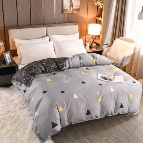 Geometry Triangle Printed Gray Duvet Cover Quilt Cover Comforter Case 150x200cm 180x220cm 200x230cm 220x240cm Size Home Textile