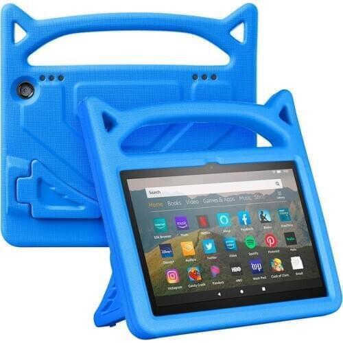 For Kindle Fire HD 8 2020 Case Kids Tablet Protecter Shell Shockproof EVA Hand-Held Stand Cover
