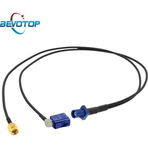 Fakra C Male Plug to Fakra C SMB Female RAL 5005 + SMA Male RG174 Y Type Radio Splitter Combined RF Coaxial Cable 30cm/50cm/1M