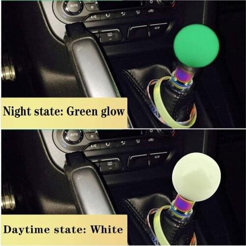 Gear Shift Knob Lever Shifter Head Cue Luminous Ball Fit for Most Automatic Manual Vehicles 5 6 Speed Green Luminous