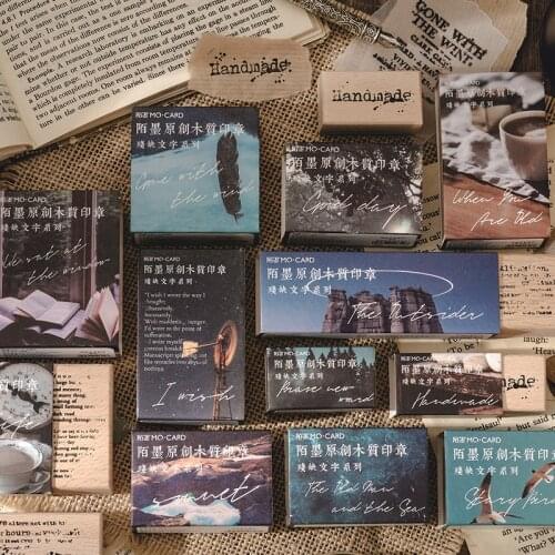Vintage Paragraph Poem Collage Stamp DIY Wooden Rubber Stamps For Scrapbooking Stationery Scrapbooking Standard Stamp