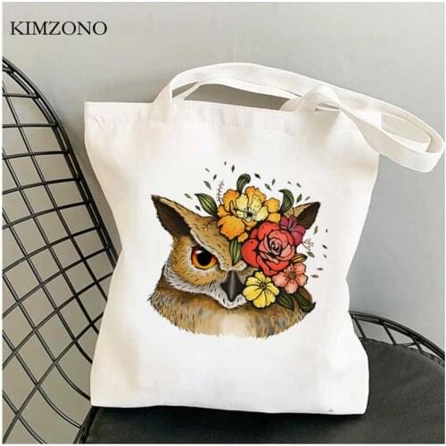 Owl shopping bag bolsa bolsas de tela eco handbag cotton jute bag bag foldable boodschappentas net ecobag cabas