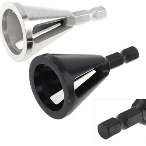 Drill Chuck Demolition Burr Tool Deburring Chamfer with Triangular Handle and Six Slots for Chuck Drill