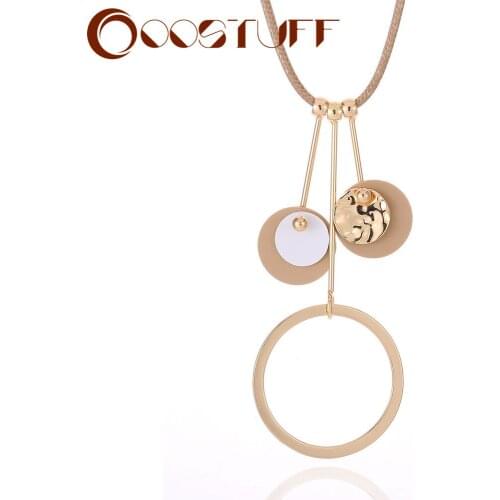 Trend Hyperbolic Long Chains Necklace Collar Suspension Pendants Decorative Jewelry for Women Korean Unusual Things Accessories