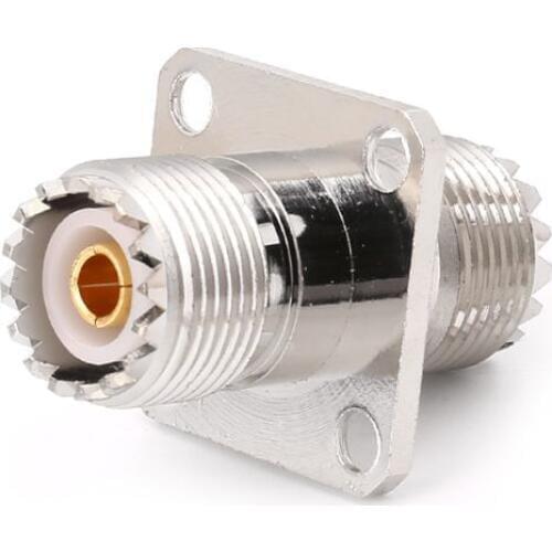 UHF SO239 Female To Female With Panel Mount RF Connector Coaxial Converter Adapter Straight