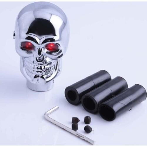 Universal Chrome Skull Red LED Car Manual Gear Stick er Knob Lever