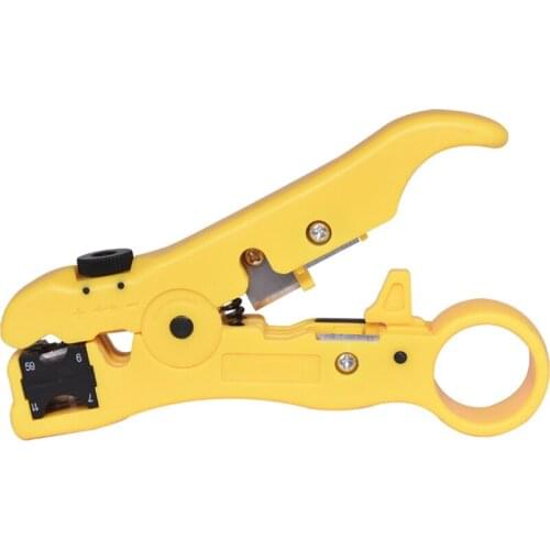Universal Cable Stripper Adjustable Coaxial Cable Stripper for RG59/6/7/11,2P/4P/6P/8P, Network, and Telephone Cables