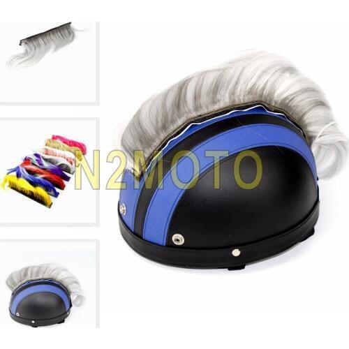 1pc Punk Style Racing Ski Snowboard Bike Motorcycle Helmet Mohawk Attached Long Hair Feather Casco Mohawks Sticker Outdoor