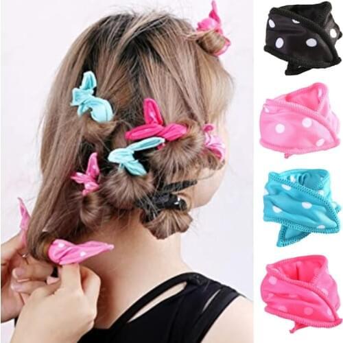 5Pcs Hair Curlers Soft Sleeping Overnight Pillow Hair Rollers Set Polka Dot Flexible Foam Sponge Magic DIY Styling Tools